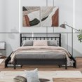 thumbnail image 2 of Metal& Wood Platform Bed with 4 Drawers, Metal Slats Support, Storage Platform Bed with Drawers, No Box Spring Needed, Easy Assembly(Black, Queen), 2 of 9