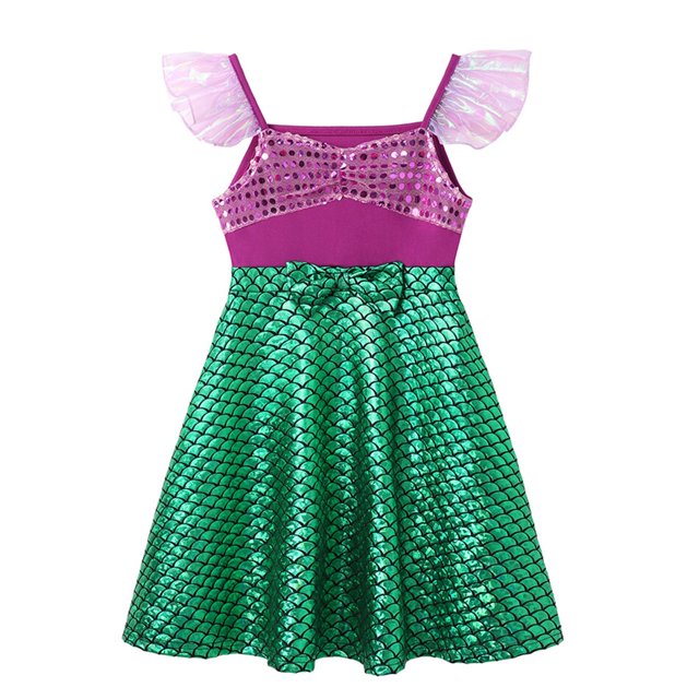 Vestido de princesa de la Sirenita de la película de Disney para niña, disfraz de cosplay de Ariel para niño, ropa de carnaval, fiesta de cumpleaños y Halloween Fivean unisex