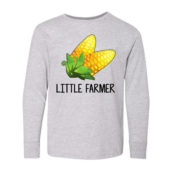 Inktastic Little Farmer with Corn Long Sleeve Youth T-Shirt