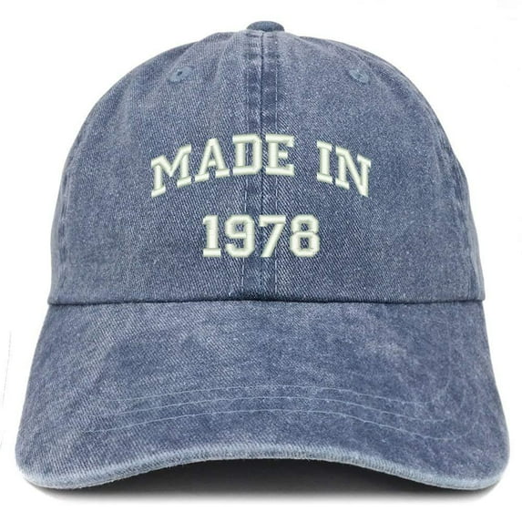 Trendy Apparel Shop Made In 1978 Text Embroidered 40th Birthday Washed Cap