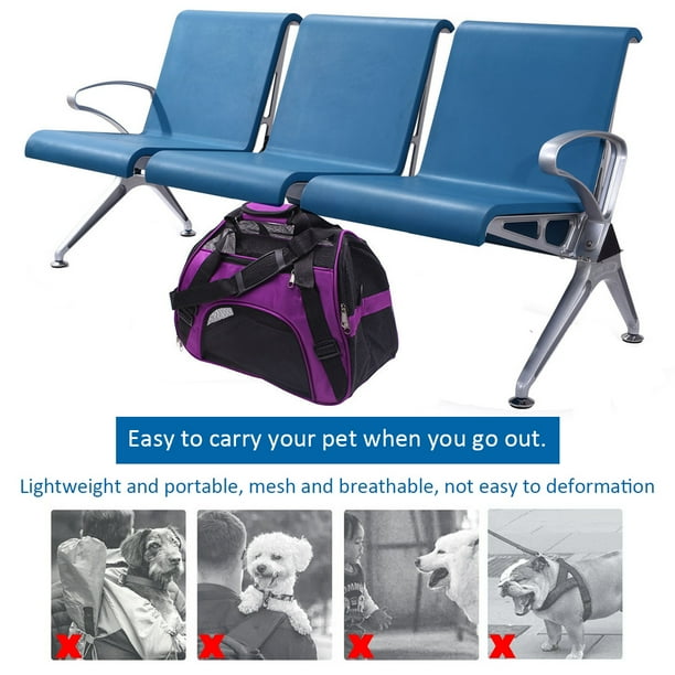 Bolsa de transporte para perros Mascotas portátiles Bolso de viaje al aire libre transpirable (Púrpura L) Ndcxsfigh Para estrenar