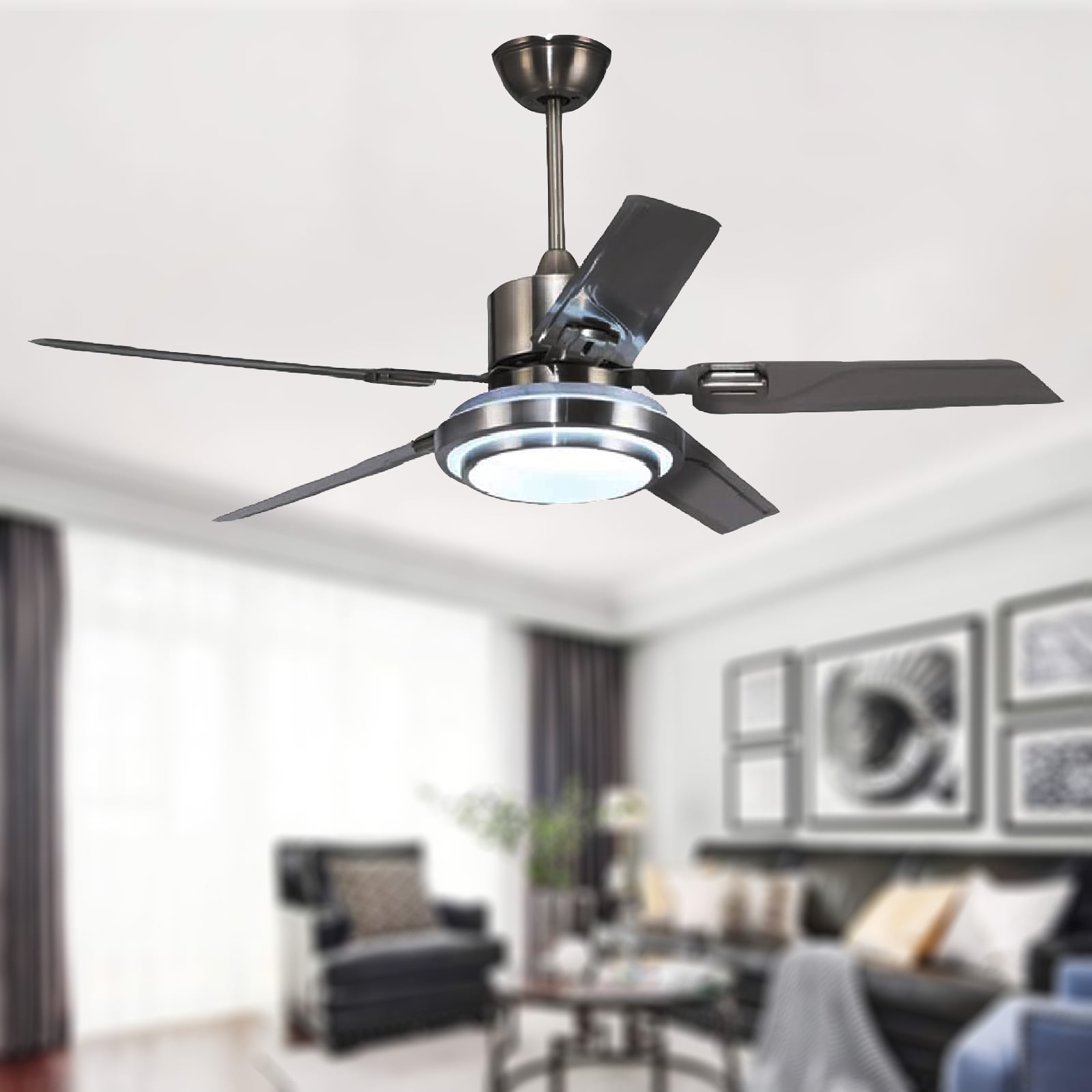 52 inch Ceiling Fan with Light, Indoor Ceiling Fan Light Fixtures With Remote Control, Outdoor