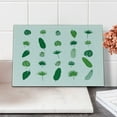 thumbnail image 2 of Tropical Cutting Board, Pattern of Different Tree Leaves and Petals Tropical Nature Elements, Decorative Tempered Glass Cutting and Serving Board, Small Size, Green Lime Green White, by Ambesonne, 2 of 5