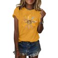 thumbnail image 2 of Women Floral Printed Casual Short Sleeve O Neck T Shirt Summer Loose Blouse Tops, 2 of 4