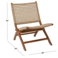 thumbnail image 3 of DecMode Wood Handmade Woven Lounge Chair, Brown, 3 of 7