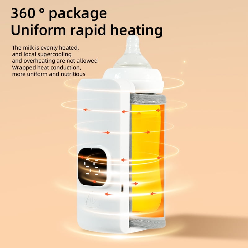 Portable Baby Bottle Warmer with USB Charging, Universal Fit Travel Milk Heat Keeper, Constant Temperature Breast Milk & Formula Heater for On-the-Go Feeding, Diaper Bag Essential