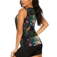 thumbnail image 3 of Balery Forest Plant Raccoon Camiseta sin mangas estampada ligera para mujer, tops de entrenamiento sin mangas, camisetas de yoga transpirables de secado rápido.-Large, 3 of 7