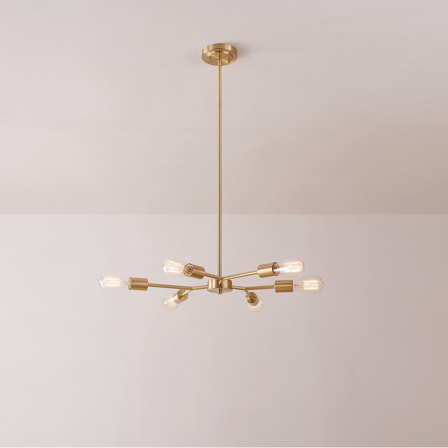 Globe Electric Tetra 6 Light Gold Chandelier, 91004450