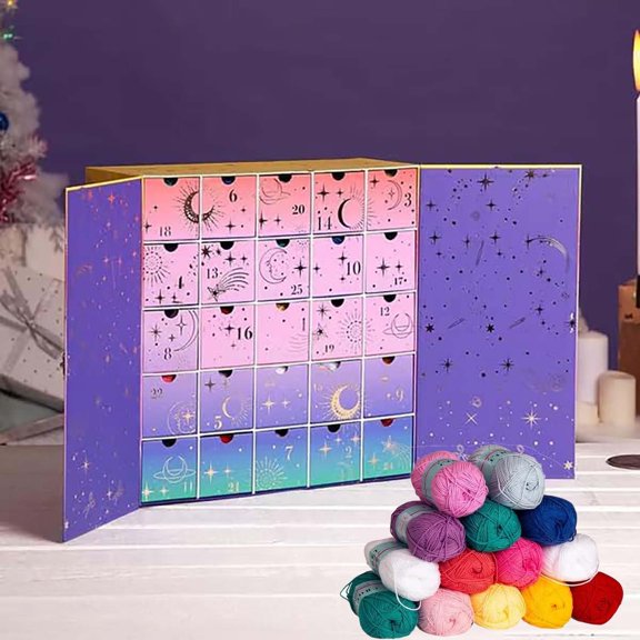 Crochet Society Advent Calendar 2025, 25 Days of Crochet Projects with Tutorials, Wool Yarn Advent Calendar 2025, DIY Craft Christmas Countdown Calendars for Knitters