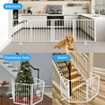 thumbnail image 6 of Metal Freestanding Dog Gate Puppy Gate 23.6 Inches Height Step Over Pet Fence, Free Standing Indoor Outdoor Expands Up to 80 Inches White Doggie Gates for Doorways Stairs, 6 of 9