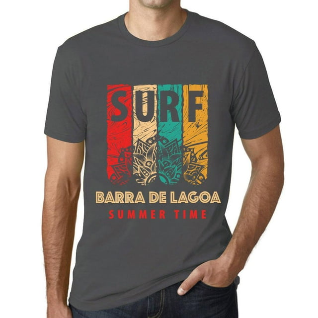Men's Graphic T-Shirt Summer Time Surf In Barra De Lagoa Eco-Friendly Limited Edition Short Sleeve Tee-Shirt Vintage Birthday Gift Novelty