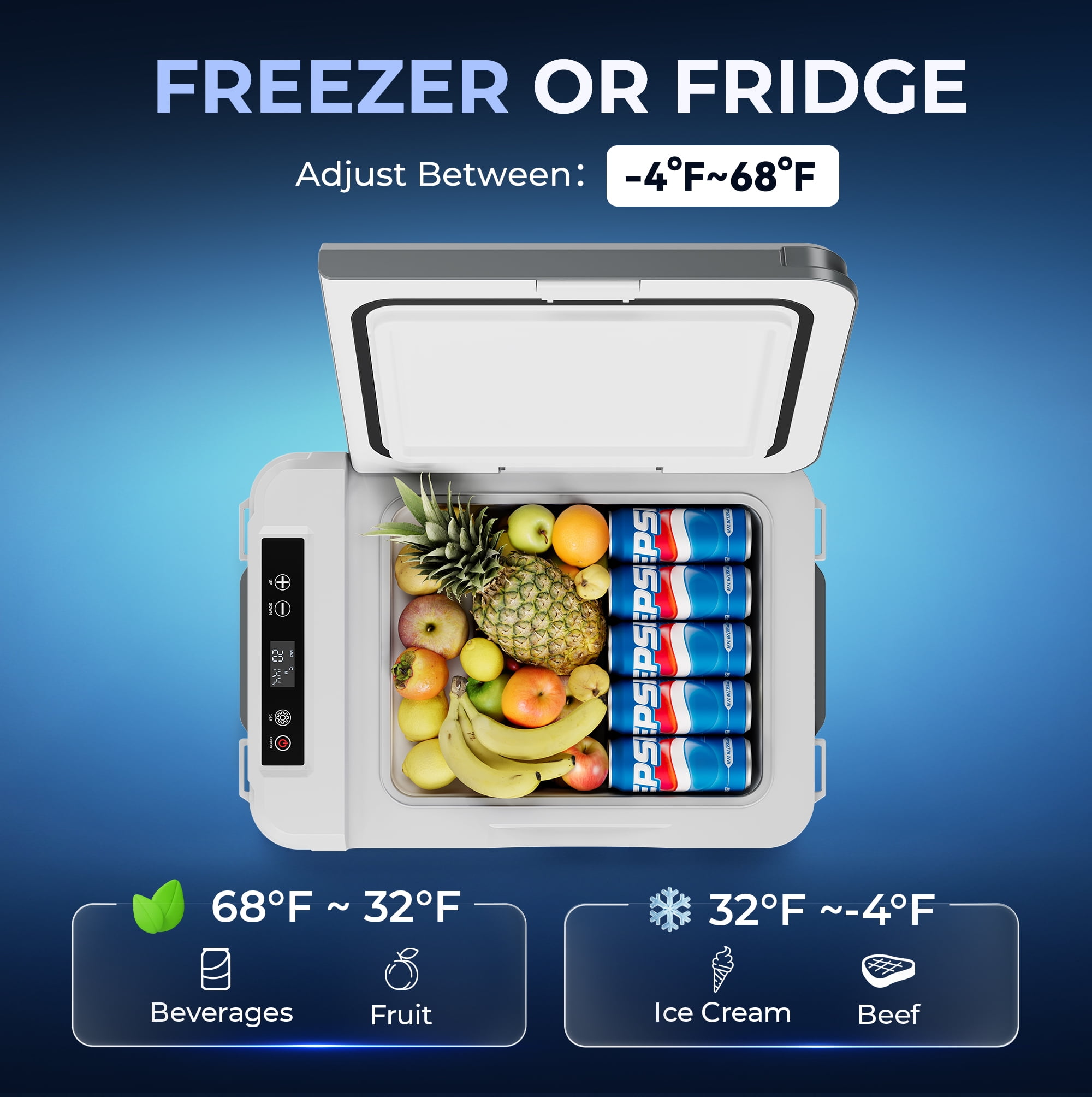 Simzlife 12 Volt Refrigerator, 11 Quart (10L) Car Fridge, Car Refrigerator -4℉~68℉, Portable Freezer for RV, Camping, Travel