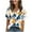 Navy, variant on Twczz Womens Floral Shirts Short Sleeve- Loose Fit Casual V-Neck Summer Boho Tops Blouse Blue Size S-2XL