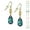 gold; bermuda blue AB, variant on One Pair 16mm Austrian Crystal Teardrop with Gold Woven Tube Dangle Earrings – Hypoallergenic Earwires - Bermuda Blue AB