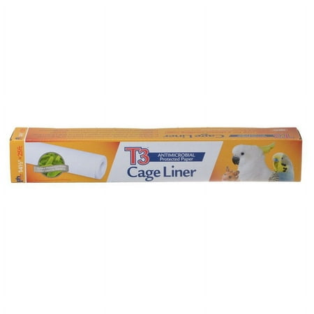 Prevue Pet Products T3 Antimicrobial Cage Liner for Bird Cages and Small Animals, White