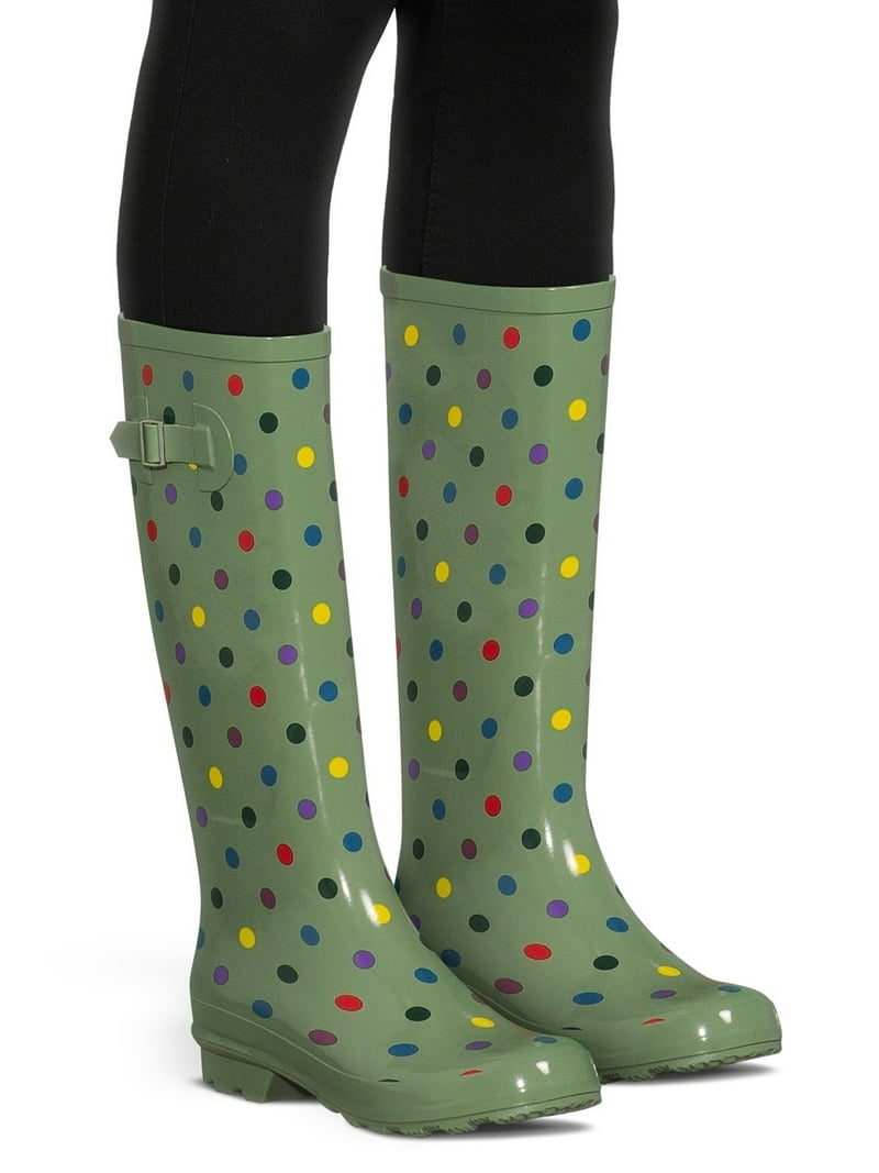 Extra Wide Ladies Polka Dot Wellies Time And Tru Women's Polka Dot