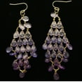 thumbnail image 2 of Mi Amore Drop-Dangle-Earrings Purple/Gold-Tone, 2 of 5