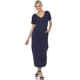 thumbnail image 2 of White Mark Robe Maxi à Manches Courtes à Col en V pour Femmes, 2 of 6