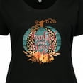 thumbnail image 4 of Inktastic Thankful and Blessed Teal Cheetah Pumpkin Women's Plus Size T-Shirt, 4 of 5