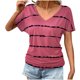 thumbnail image 2 of Puntoco Liquidación de blusas cortas para mujer, blusa informal de manga corta con cuello en V y estampado para mujer, 2 of 3