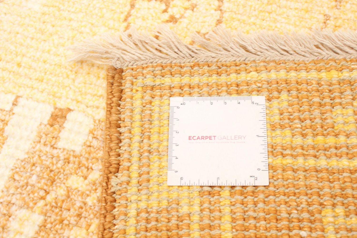 ECARPETGALLERY Tapis Noué à la Main pour Salon, Salle à Manger et Chambre à Coucher Transitionnel Collection Jules Oushak 7'0" x 9'9" en Jaune