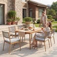 thumbnail image 6 of Dayalane Outdoor Dining Chairs Set of 4, Rope Rattan Patio Chairs with Cushions & Armrests, Weather-Resistant Metal Frame for Patio, Balcony/Bistro, Grey, 6 of 11