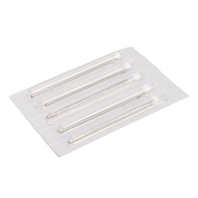 Agujas Para Perforación De Arte Corporal, 100 Unidades De Agujas Para Perforación De Oreja Y Nariz Con Forma Cilíndrica, Paquete Individual Para Lengua