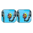 thumbnail image 7 of Haiem Elephant Trunk Couple Flowers Car Windshield Sun Shade (2 Pieces) Foldable Windshield Sun Shade Car Accessories for Truck SUV Pickup-Medium, 7 of 7