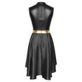 thumbnail image 4 of YEAHDOR Womens High Low Praise Dance Dress Metallic Contrast Color Satin Dress Liturgical Worship Costume Black L, 4 of 7