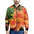 thumbnail image 5 of Chaqueta con cremallera y estampado de flores de alstroemerias para hombre, sudadera étnica con estampado 3D, chaqueta informal de calle, abrigo de manga larga con cremallera, 5 of 5