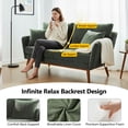 thumbnail image 3 of Ktaxon Mid-Century Modern Loveseat, Linen Blend 2-Seater Sofa, Solid Wood Frame Couch for Living Room, Apartment Green, 3 of 9