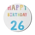 thumbnail image 1 of 26th Birthday Mouse Pad for Computers, Soft Pastel Toned Colorful Typography Design Celebration Event Sign Pattern, Round Non-Slip Thick Rubber Modern Mousepad, 8" Round, Multicolor, by Ambesonne, 1 of 2