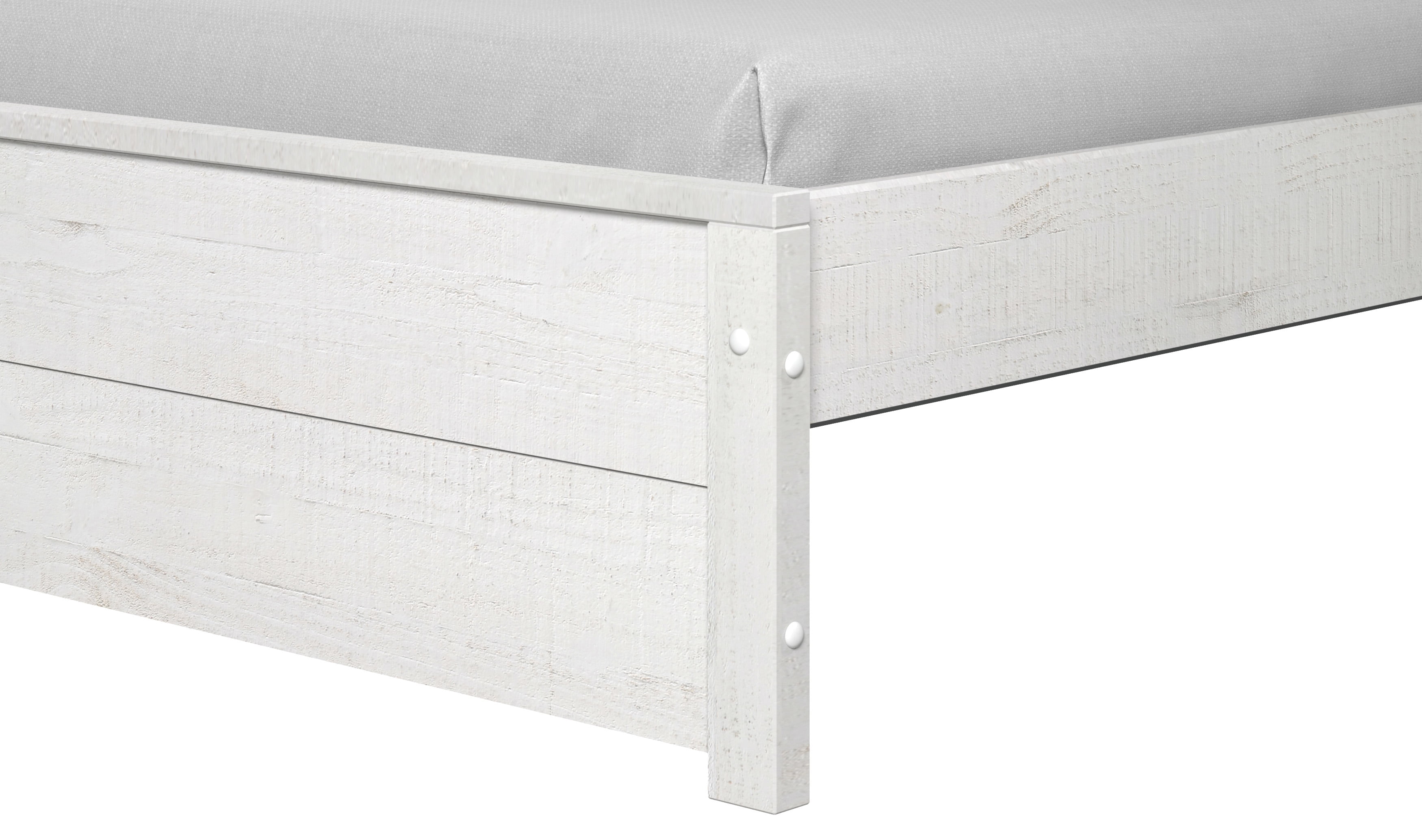 Camaflexi Hampton Solid Wood Queen Size Bed, Queen Bed Frame with Headboard, Coastal White Finish