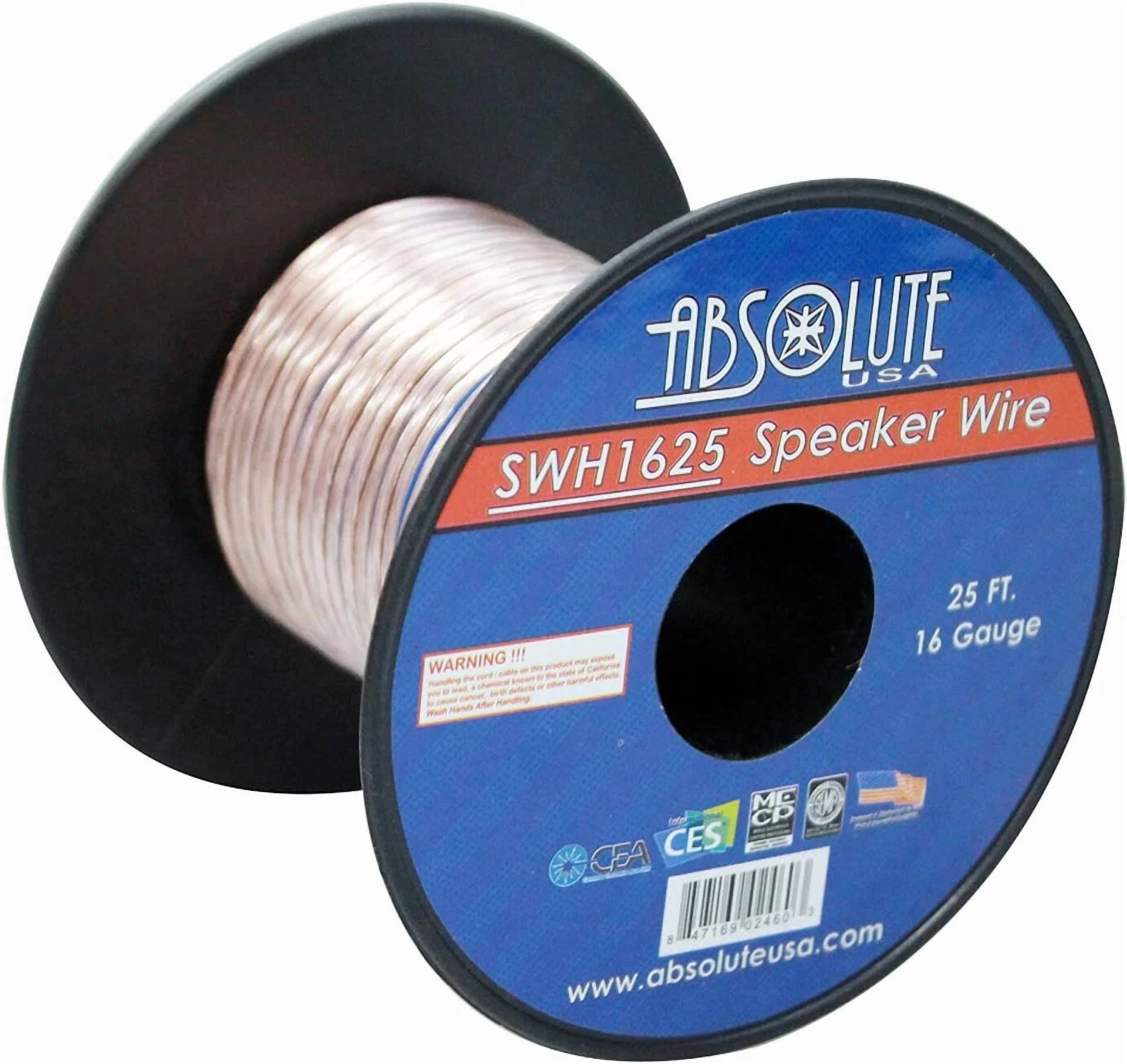 BUTTERFLY- Absolute Usa Swh1625 25' 16 Gauge Car Home Audio Speaker Wire Cable Spool