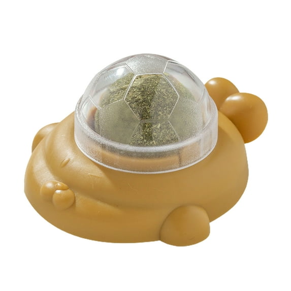 Mightlink Catnip Ball Toy 360 Degree Rotatable Self Adhesive with Lid Dental Care Safe Ingredients Increase Appetite Harmless Catnip Wall Ball Edible Kitty Toys Pet Supplies