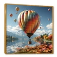 thumbnail image 2 of Designart "Fantasy Vision Of Hot Air Balloons I" Hot Air Balloon Floater Framed Wall Art Living Room, 2 of 5