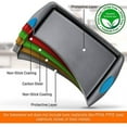 thumbnail image 3 of NutriChef 6-Piece Baking Pan Set Flexible Nonstick Gray Coating Carbon Steel W/ Blue Handles, 3 of 3
