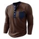 thumbnail image 4 of Blusas y camisas de manga larga y cuello redondo para hombre, casuales, a la moda, de color liso, transpirables, de manga larga y cuello redondo, de poliéster., 4 of 6