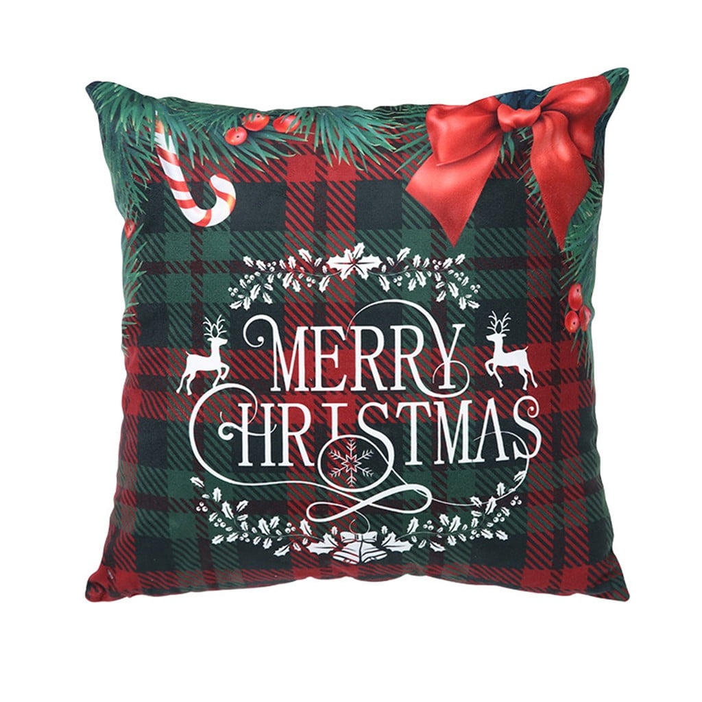 Clearance,Holiday Decoration Pillow Cover Single Side Short Velvet