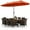Orange,Mix Brown,Beige, variant on Costway 11 PCS Patio Wicker Dining Set with Double-Sided Outdoor Umbrella 8 Chairs Turquoise