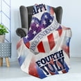 thumbnail image 4 of 4th of July Soft Flannel Fleece Throw Blanket, Colorful Celebration of Independence of United States Summer Season Holiday, Cozy Plush for Indoor and Outdoor Use, 60" x 80", Multicolor, by Ambesonne, 4 of 5