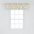 thumbnail image 2 of Ambesonne Botanical Window Valance, Hortensia and Bird Strips, 42" x 12", Eggshell Pale Redwood, 2 of 3