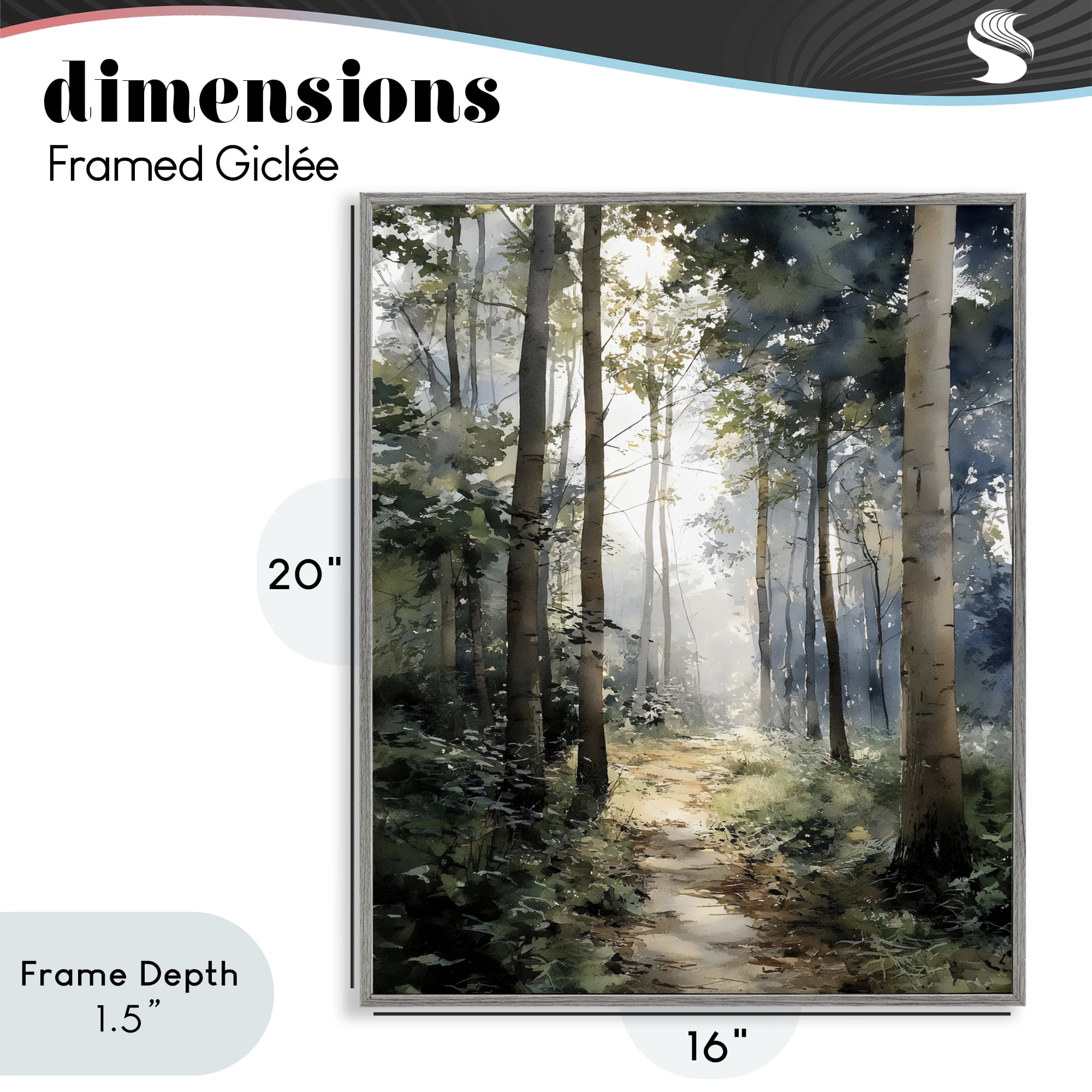 Stupell Industries Forest Path in Morning Gray Framed Giclee Art, design by Franklyn Gregory