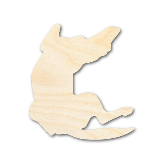Unfinished Wood Belly Rubs Dog Silhouette 3" / 1/2"