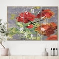 thumbnail image 3 of Designart 'Red Poppies' Large Cottage Wall Clock, 3 of 3