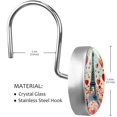thumbnail image 2 of Romantic Eiffel Tower Red Heart Rolling Shower Curtain Hooks, Clear Crystal Glass Art Decorative Stainless Bath Bathroom Set 12 Pcs, 2 of 4