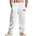 thumbnail image 2 of Akiihool Men's Summer Pants for Work Men's Pants Elastic Waist Casual Pants Slim Fit Yoga Pants White,XXL, 2 of 9