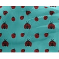 thumbnail image 4 of oneOone Georgette Viscose Aqua Blue Fabric Red Insect Craft Projects Decor Fabric Printed By The Yard 42 Inch Wide, 4 of 4