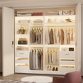 thumbnail image 5 of iSunirm 72" Closet System 2-Piece Set, Walk-in Closet System with 6 Drawers & 4 Hanging Rods, Heavy Duty Wardrobe Closet with Open Storage Shelves, for Bedroom/Closet, 72"L x 16"W x 80"H, White, 5 of 9