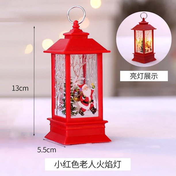 Candelabro personalizado muñeco de nieve Papá Noel lámpara de plástico batería decoración navideña colgante linterna LED de tormenta